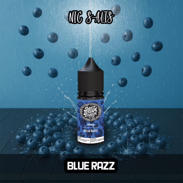 Frasco de sal de nicotina Blue Razz de 30 ml y 30 mg/ml de Sweet Steam Ecuador, sabor a arandano azul dulce y ácido