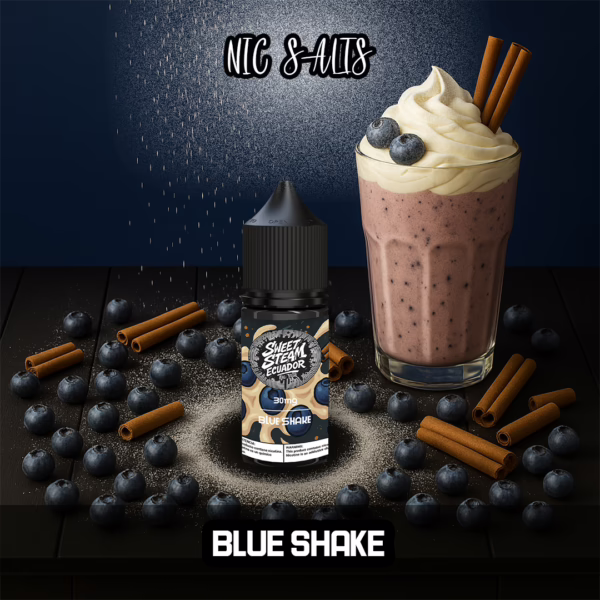Frasco de sal de nicotina Blue Shake de 30 ml y 30 mg/ml de Sweet Steam Ecuador, sabor a milkshake de arándanos