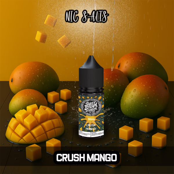 Frasco de sal de nicotina Crush Mango de 30 ml y 30 mg/ml de Sweet Steam Ecuador, sabor intenso a mango tropical